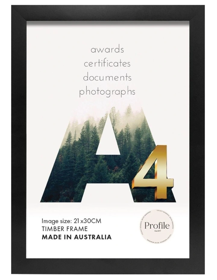 Australia Made Certificate Photo Frame A4 (3 Pack) in Black