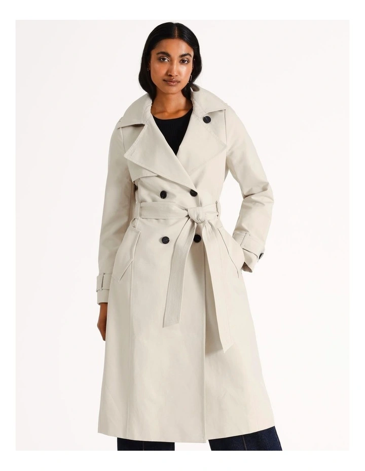 Structured Trench Coat in Stone