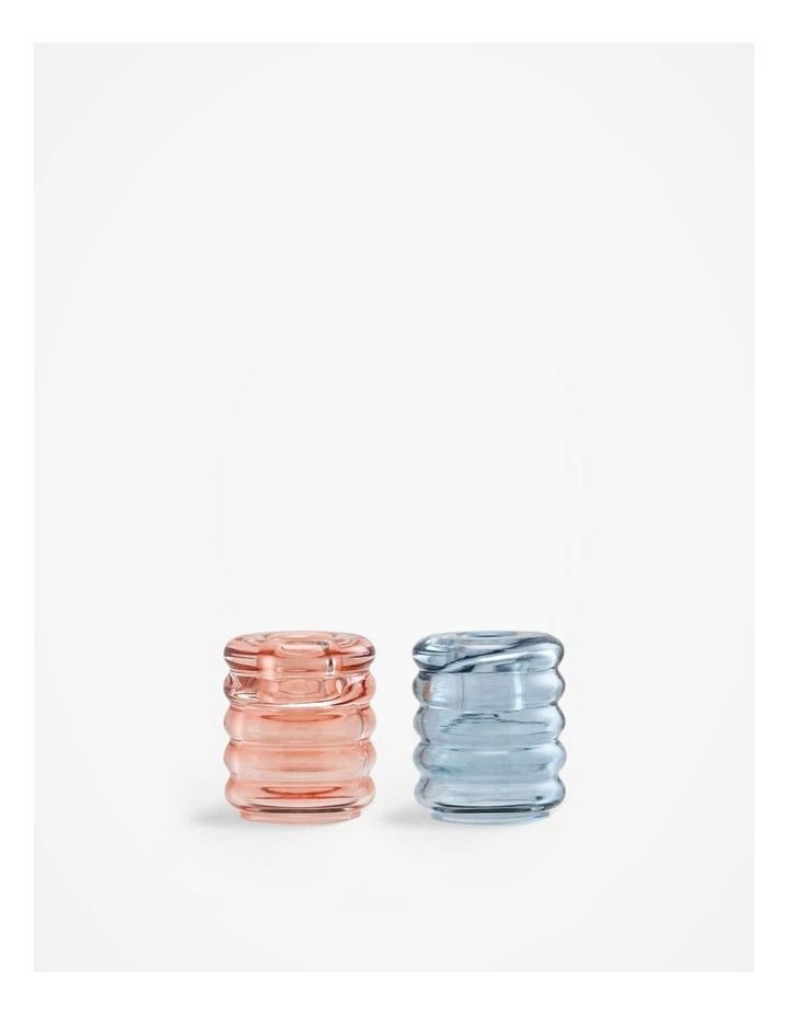 Zeno Candle Holder Set Of 2 in Multicolour