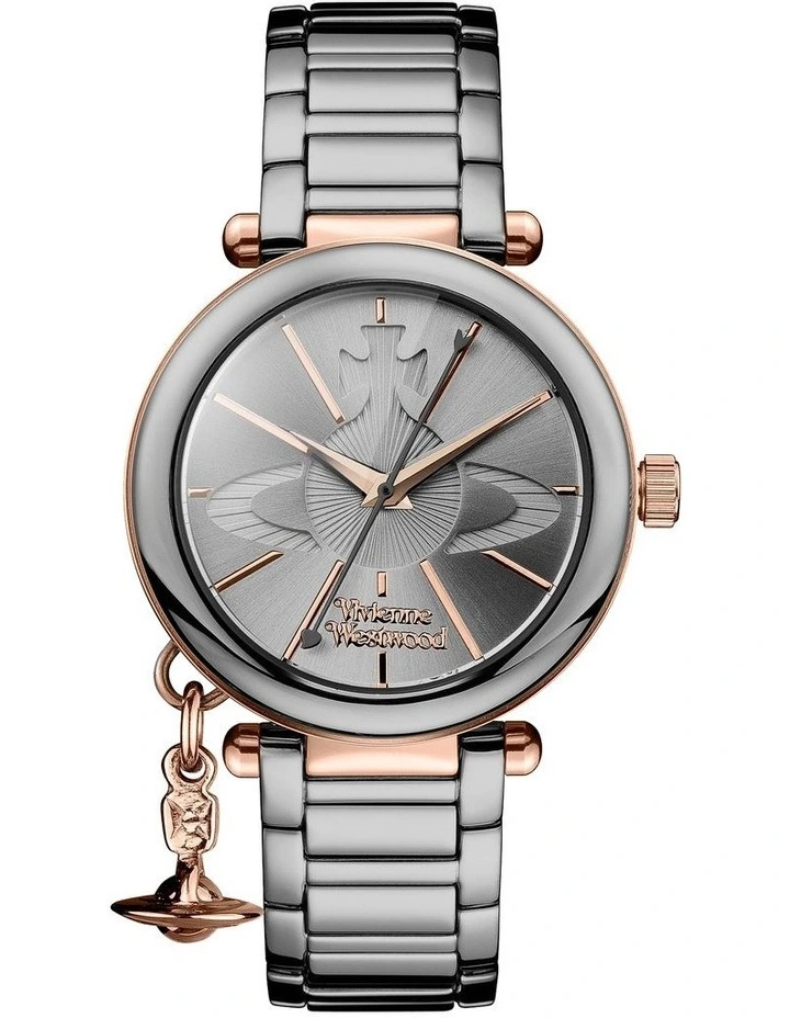 Kensington Stainless Steel Watch in Titanium/Rose Gold
