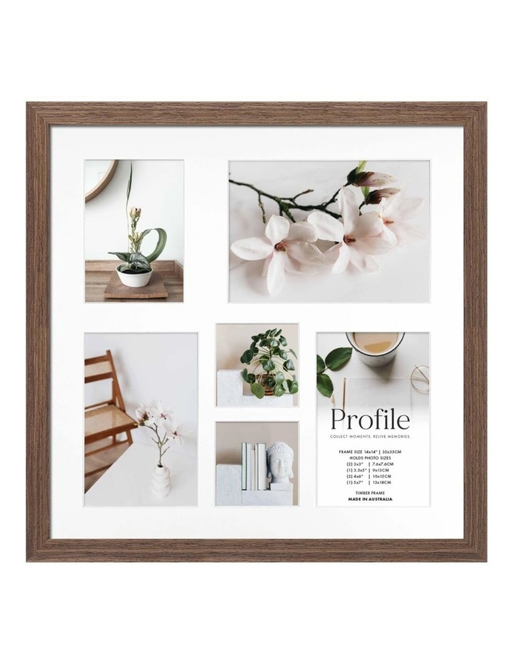 Australia Made Timber Collage Photo Frame 14x14" in Chestnut