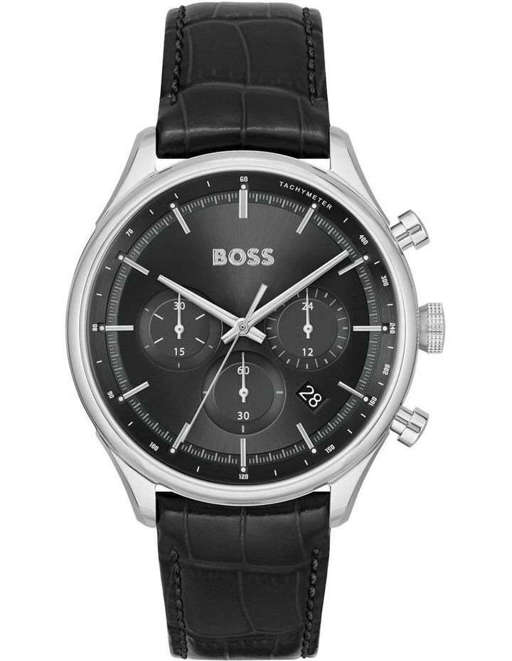 Gregor Stainless Steel Watch in Black Sunray