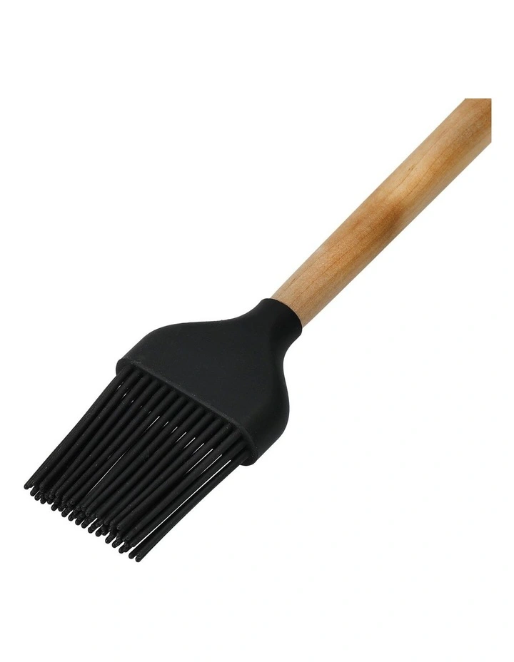 Maple Wood Basting Silicone Brush in Brown
