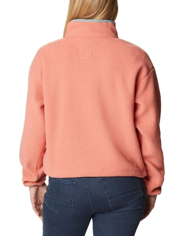 Helvetia Cropped Half Snap Fleece Pullover in Faded Peach