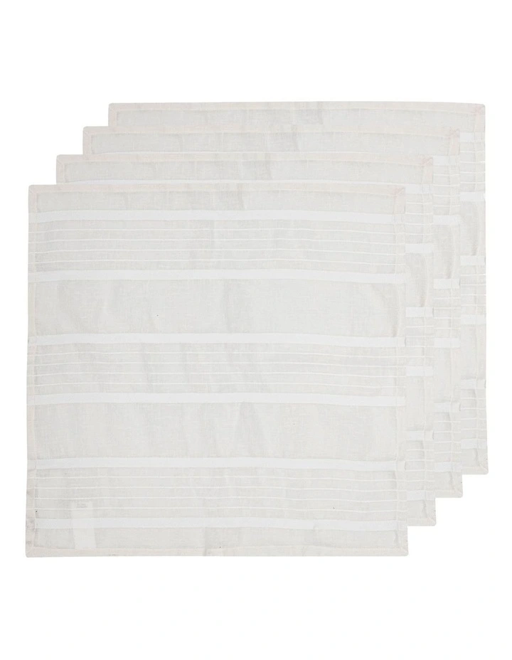 Peyton Napkin 4 Pack in White