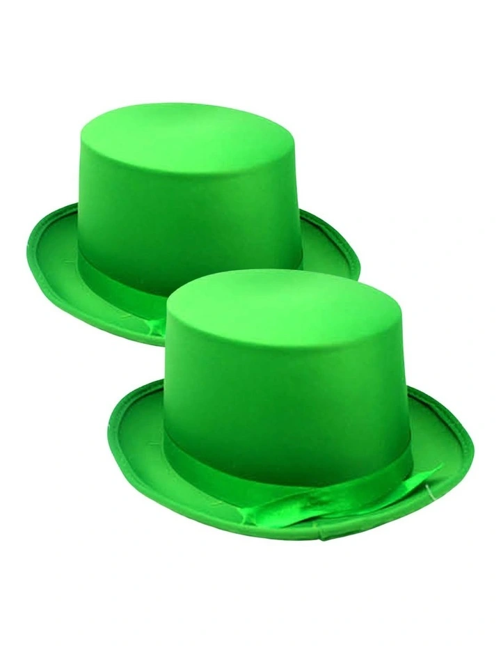 Satin Top Hat x2 in Green