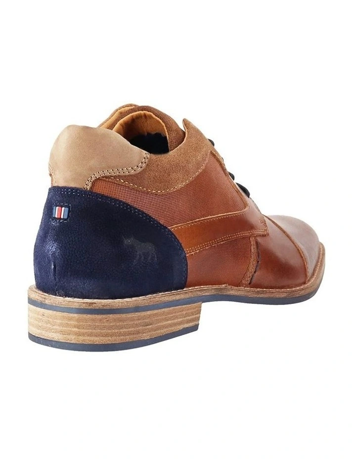 Dynamite Lace-Up Leather Boot in Cognac