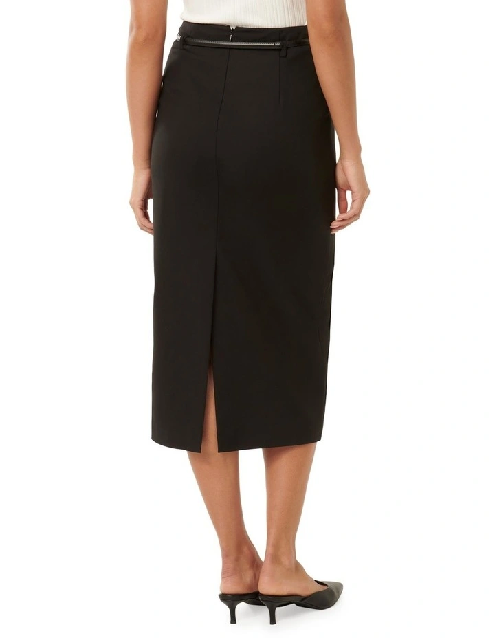 Nadia Pencil Midi Skirt in Black