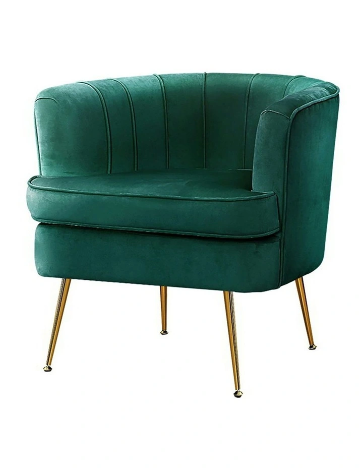 Norvia Velvet Armchair in Green