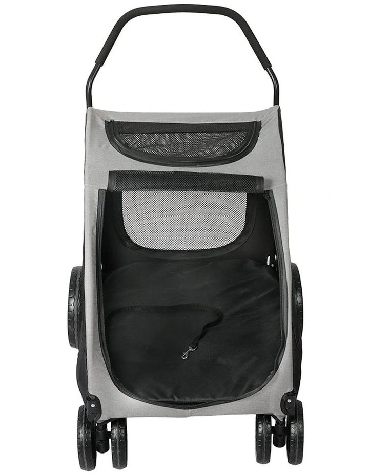 Pram Carrier Travel Foldable 4 Wheels Pet Stroller 50kg in Black