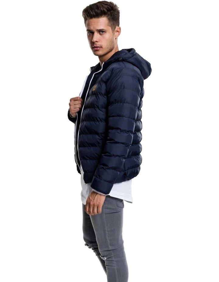 Hooded Bubble Jacket in Navy