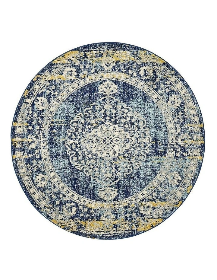 Museum Wilson Navy Round Rug