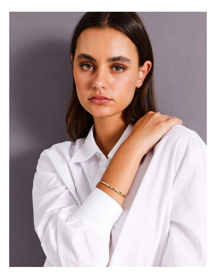 Classic Diamante Hinge Bracelet in Gold