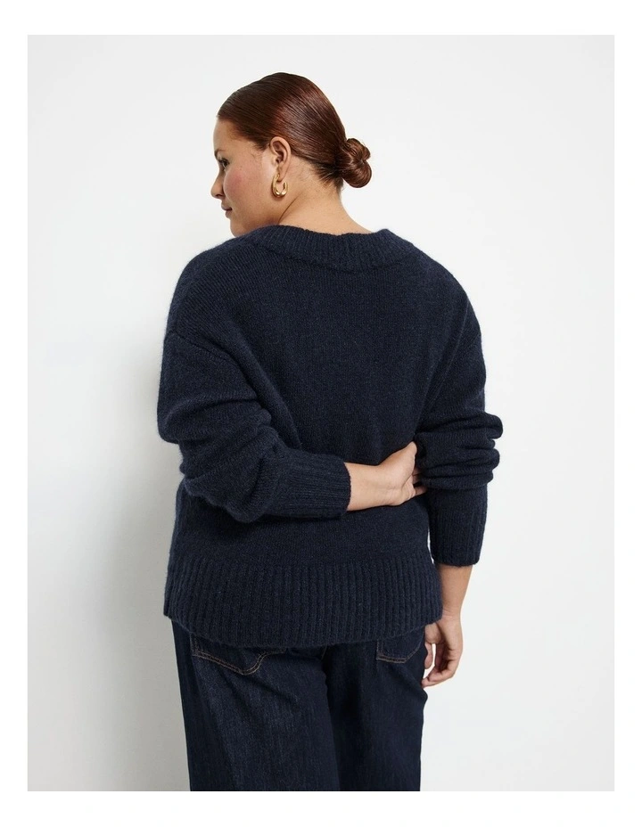V Neck Knit in Ink