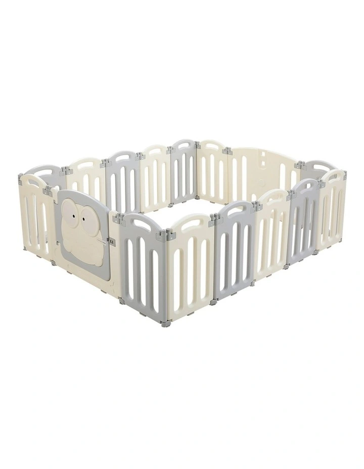 Baby 16 Panels Foldable Playpen in Grey