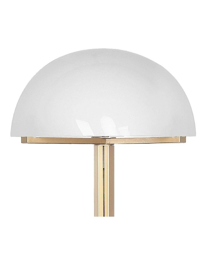 Metal Floor Lamp with White Acrylic Shade in Gold