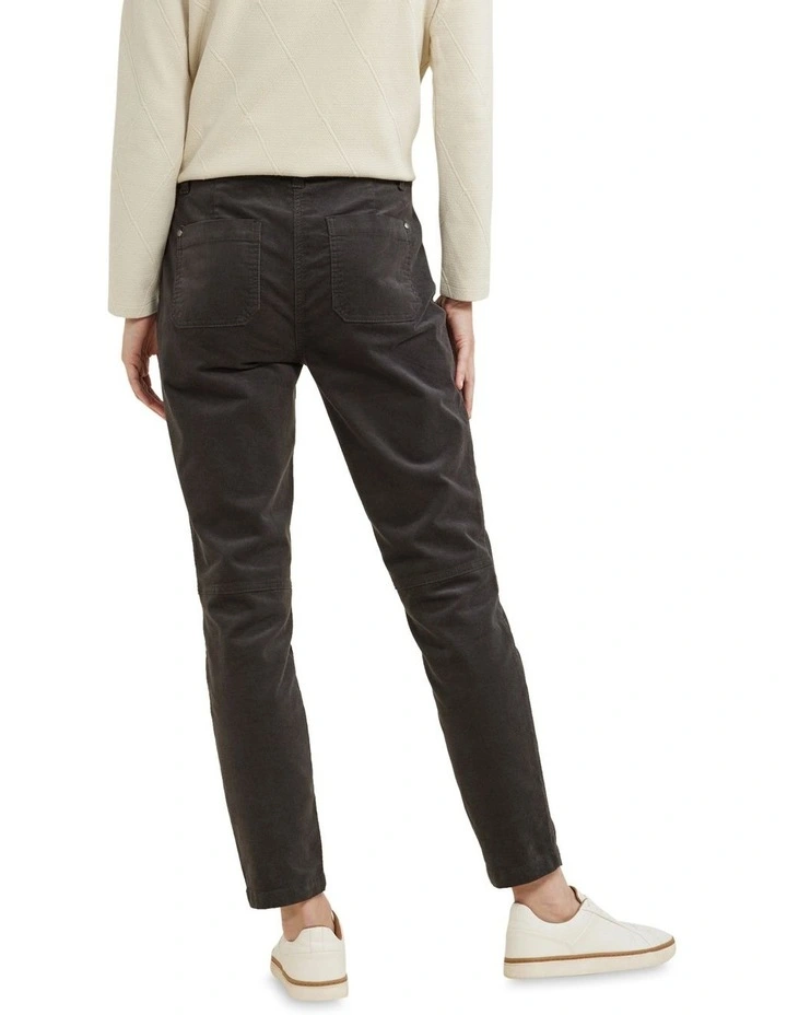 Slimline Cord Pant in Caviar