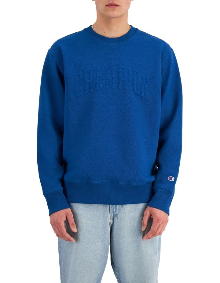 Lifestyle Jacquard Twill Crew Pullover in Universe