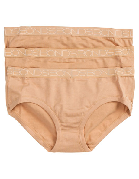 Cottontails Midi Brief 3 Pack in Beige