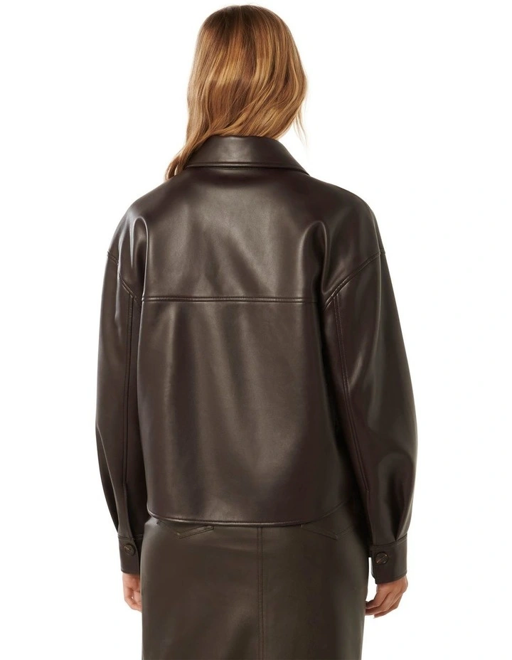 Margot PU Shacket in Chocolate