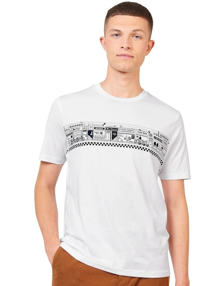 Street Stripe Tee in White