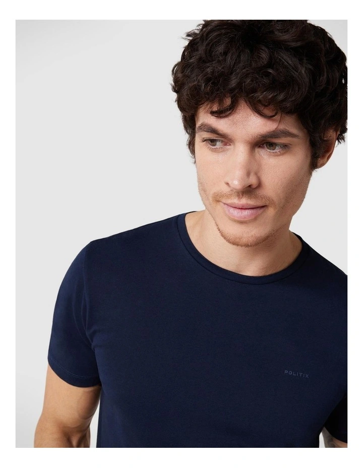 Plain Crew Tee in Navy
