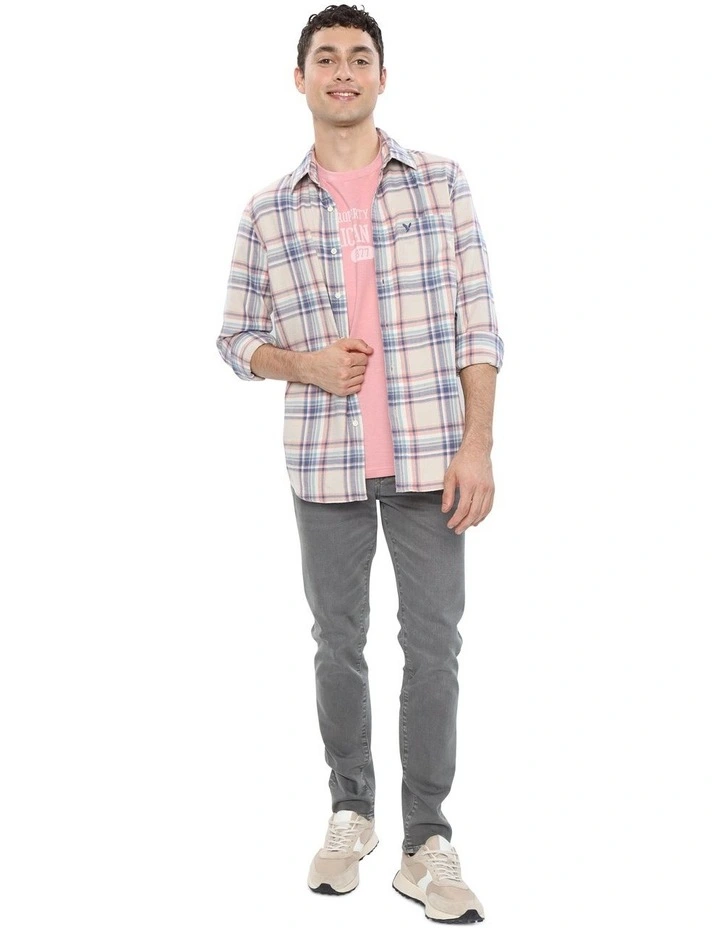 Slim Fit Everyday Button-Up Shirt in Ivory