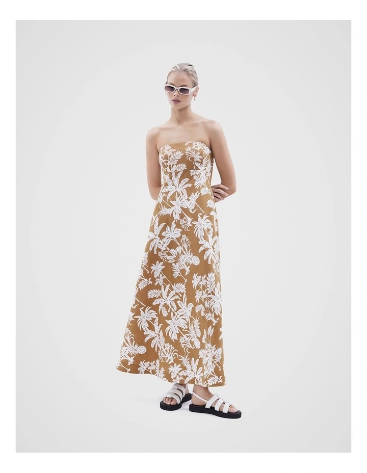 Strapless Linen Maxi Dress in Assorted