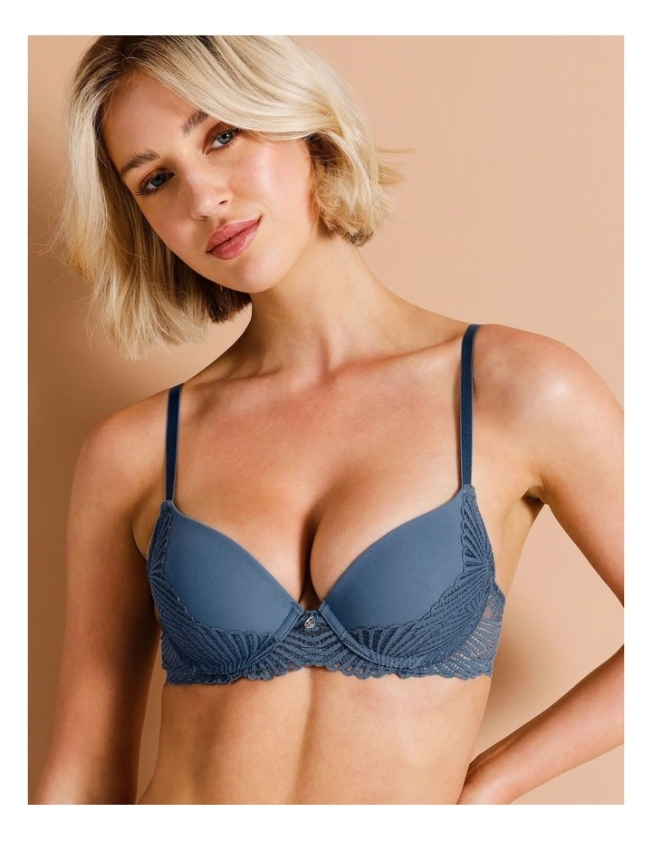 Harlow push up Bra in Smokey Blue
