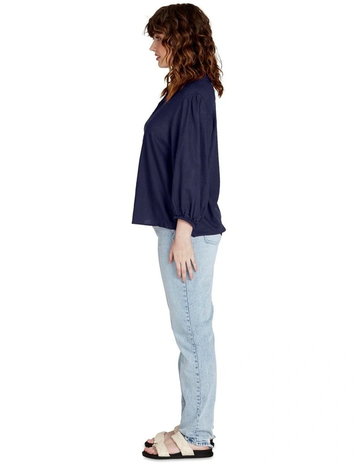 Francesca Flowy Top in Navy