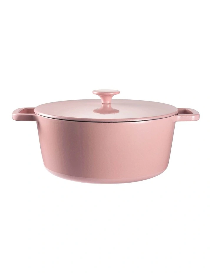 ID Pastels Cast Iron Casserole with Lid 28cm/5.9 Liter in Pink