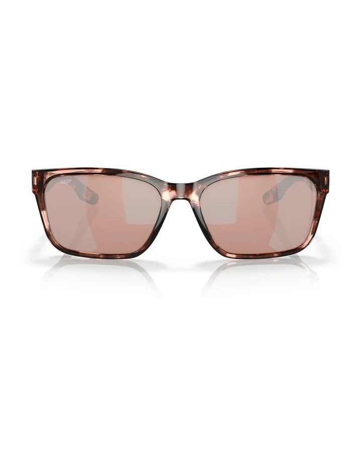 Palmas Silver Polarised Sunglasses in Coral Tortoise