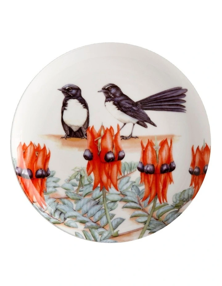 Gardens Victoria Garden Friends 20cm Willy Wagtail Plate Gift Boxed White