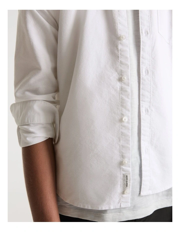 Teen Organically Grown Cotton Oxford Shirt in White