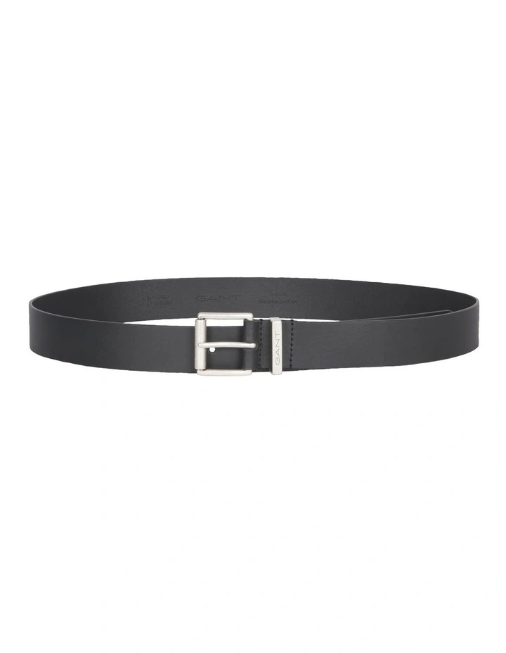Logo Leather Belt in Black