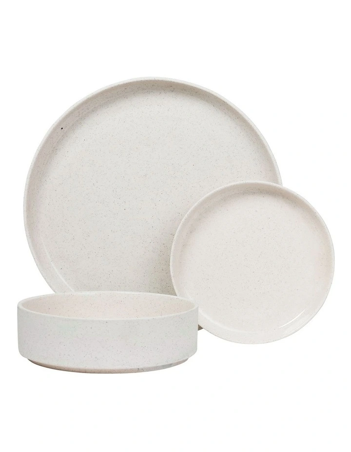 Form 12 Piece Dinner Set in White Speckle