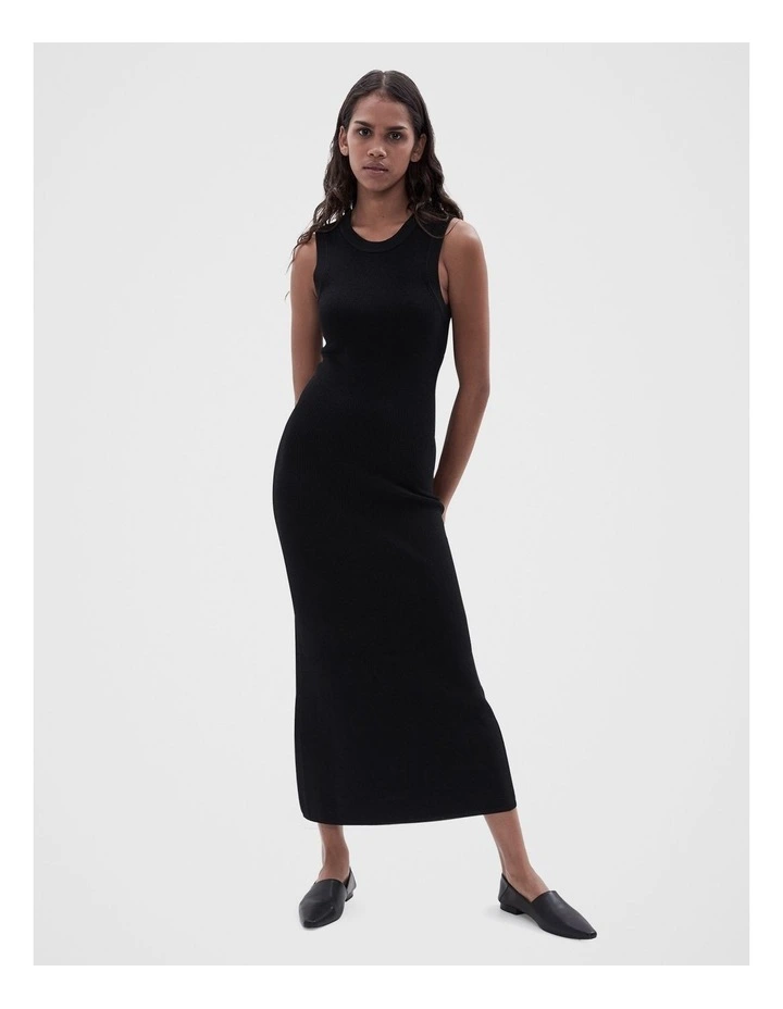 Knitted Midi Dress in Black