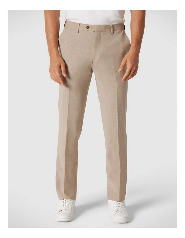 Slim Stretch Wool Blend Tailored Pant in Light Tan