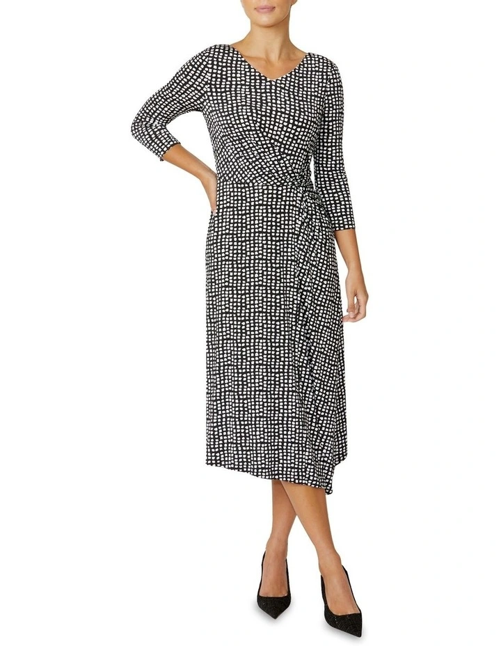 Tiffany Jersey Dress in Black and White