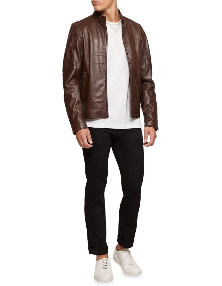 Carlo Leather Jacket in Brown
