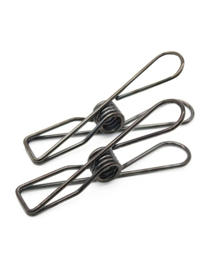 Large Stainless Steel Pegs 40 Pack in Black