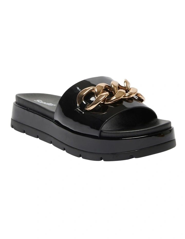 Fiona Sandals in Black Patent