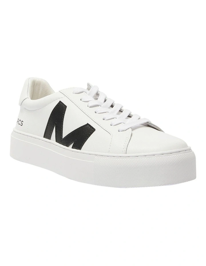 Trio Leather Sneakers in White/Black