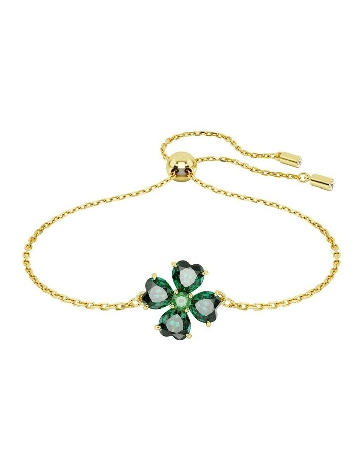 Idyllia Bracelet Mixed Cuts Clover Gold-Tone Plated in Green