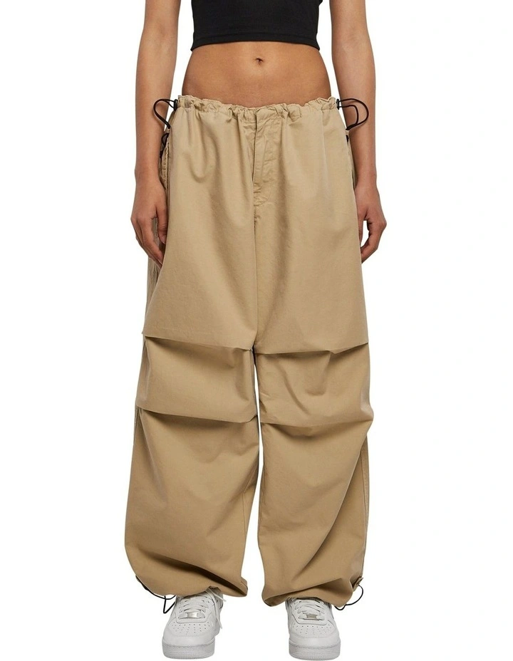 Cotton Parachute Pants in Wet Sand