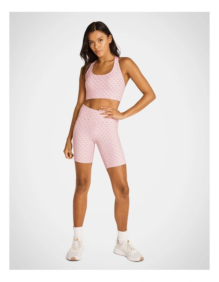 Medium Impact Adjustable Sports Bra in Pink Geo