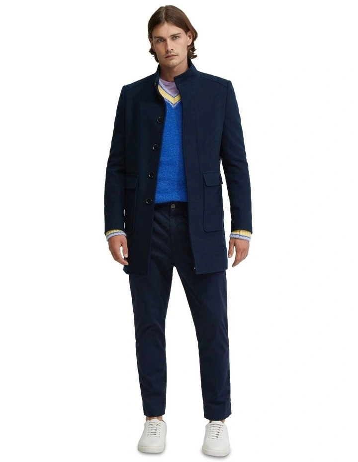 Wilson Wool Rich Overcoat in Navy