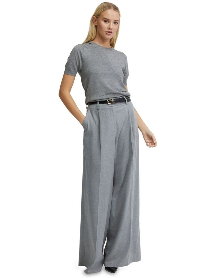 Grace Short Sleeve Cashmere Blend Knit in Grey