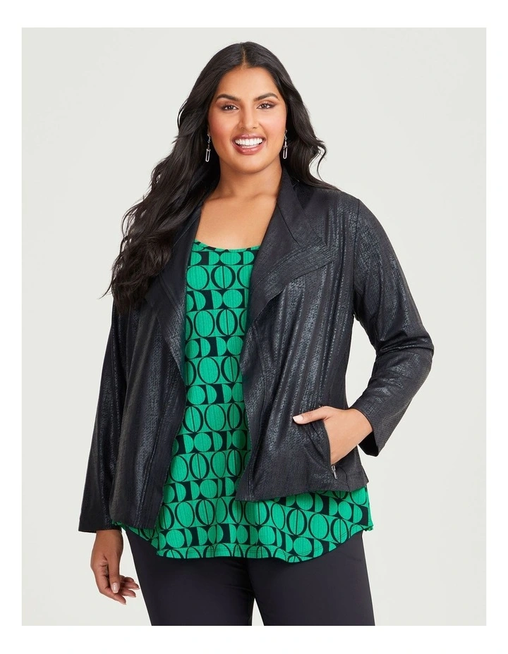Amira Coated Jacket in Black