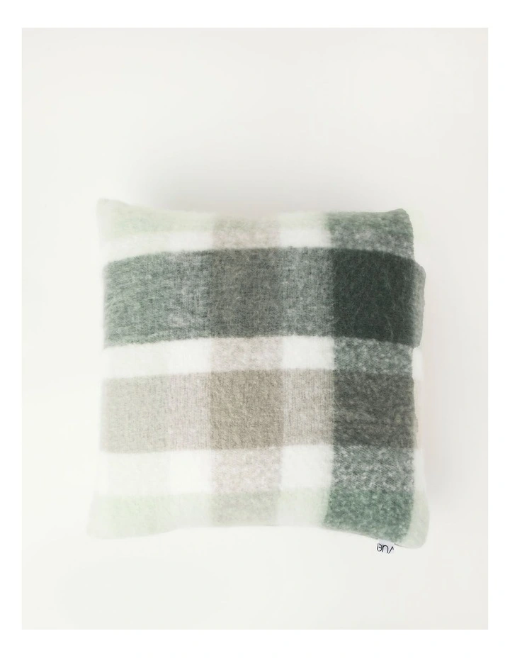 Mohair Check Cushion in Green